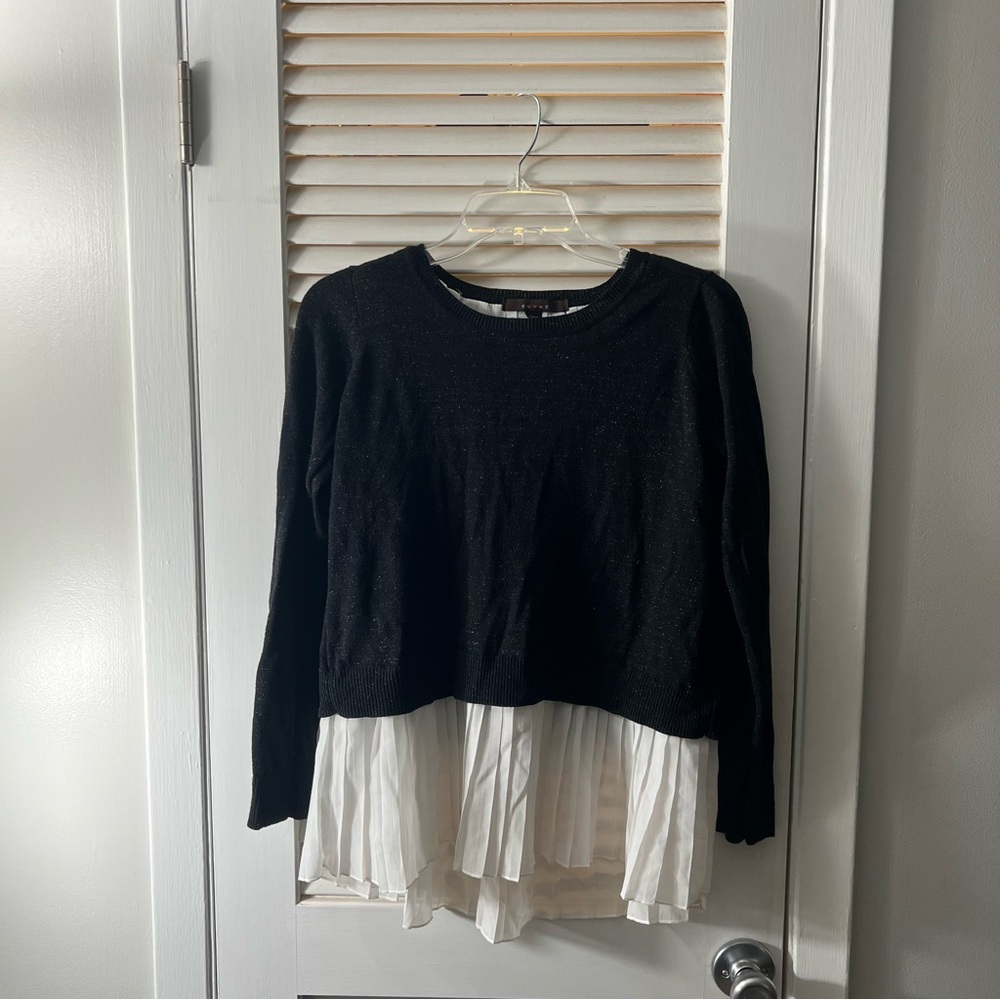 Fever Black Layered Sweatshirt with White Detail